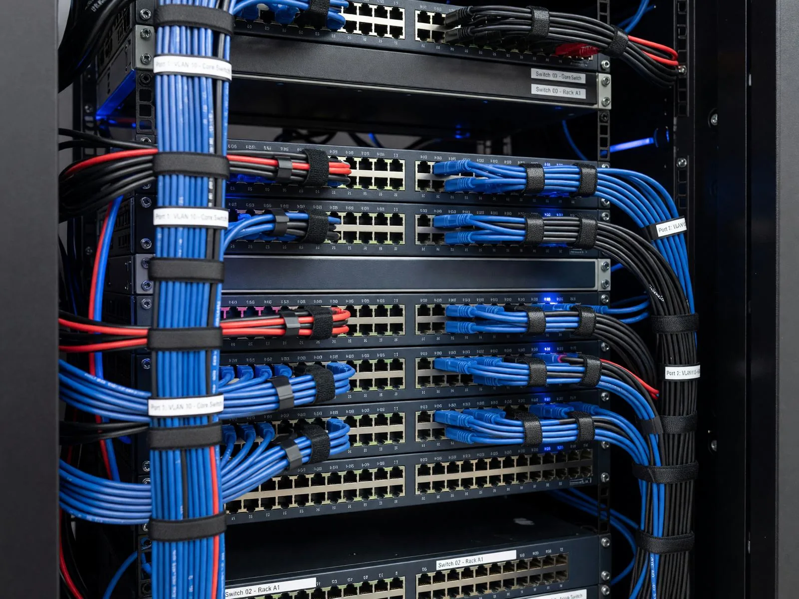 安全に管理されたネットワーク機器室