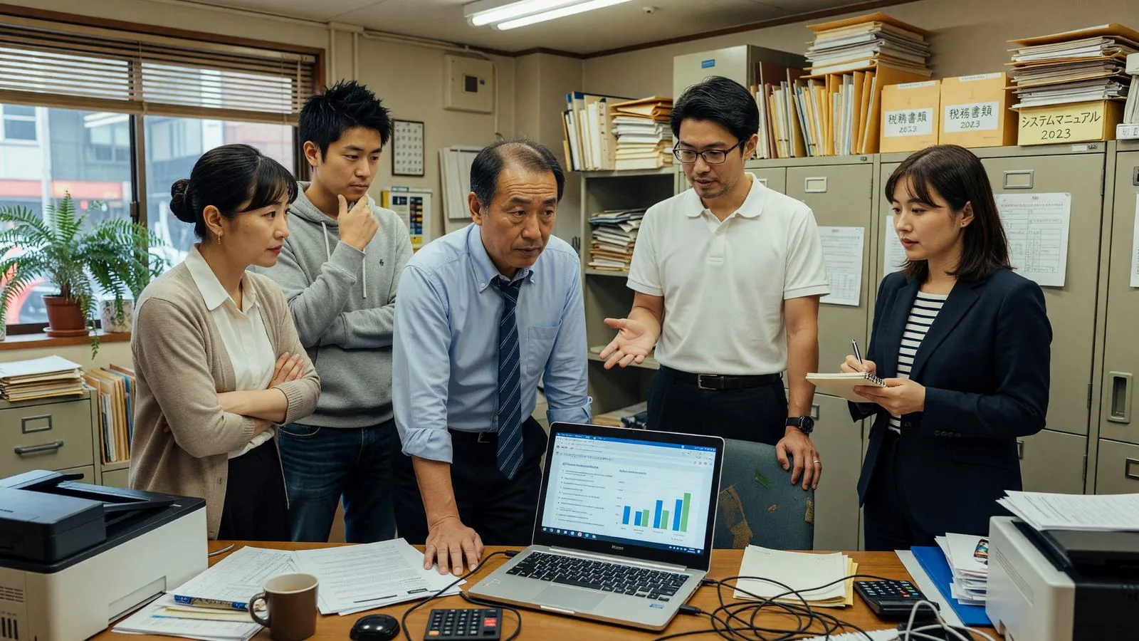 中小企業の経営者との打ち合わせ